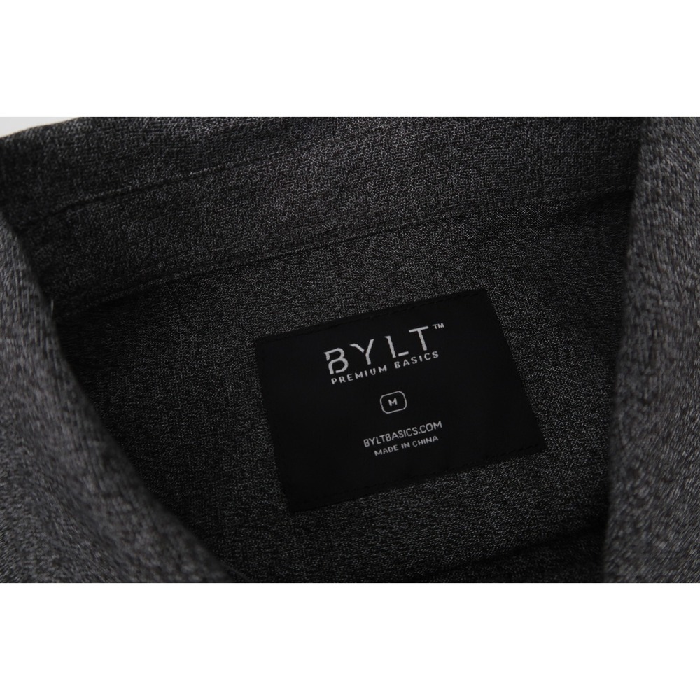 BYLT Vista Shirt Mens Medium Gray Charcoal Long Sleeve Button Up Premium Basics - Picture 3 of 11